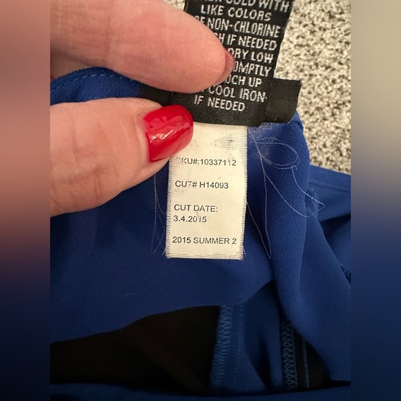 TORRID 0 0X XL Cobalt Blue Black Stripe Chiffon Top Buttons R $45 - Picture 6 of 10